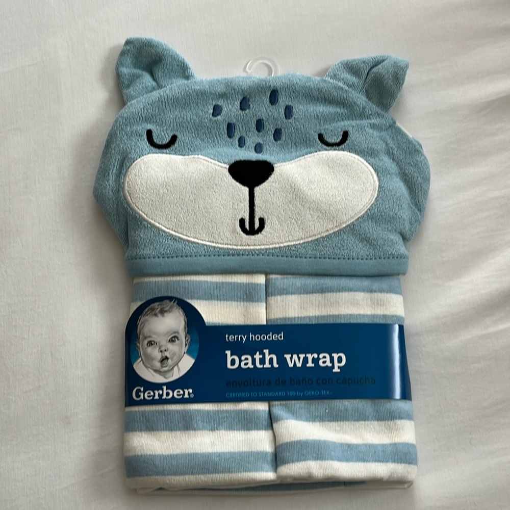 Gerber baby hooded bath wrap
